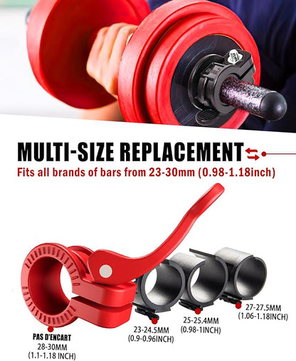 Mini Pro Barbell Clips 1 inch I Multi-Size Adjustable Barbell Collar I 1 inch Barbell ClampsIQuick Release Weight Clips Pair of Locking for Dumbbell Bar