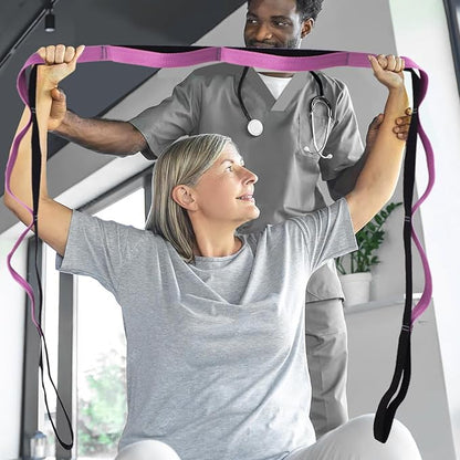 Premium Durable Stretch Straps with Loops, Stretching Strap for Physical Therapy, Multi-Loop Yoga Strap Fitness Exercise Strap for Yoga, Pilates, Dance, Flexibility&Exercise