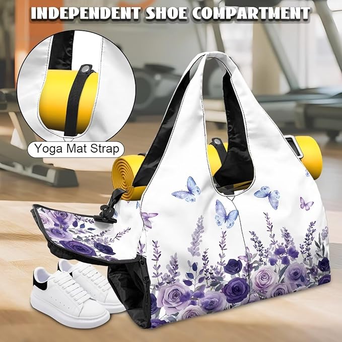 Yoga Mat Bag for Women Men Large Carryall Tote with Adjustable Shoulder Strap for Gym Yoga Travel Pilates Office