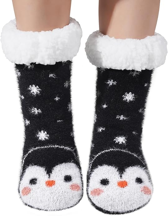 JaosWish Cat Fuzzy Socks Womens Pilates,Postpartum Essentials Non Slip Grip Slippers Hospital Socks for Labor Delivery