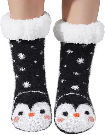 JaosWish Cat Fuzzy Socks Womens Pilates,Postpartum Essentials Non Slip Grip Slippers Hospital Socks for Labor Delivery