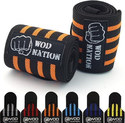 WOD Nation Wrist Wraps for Weightlifting & Strength Training – Professional Gym Straps w/Thumb Loop for Men & Women