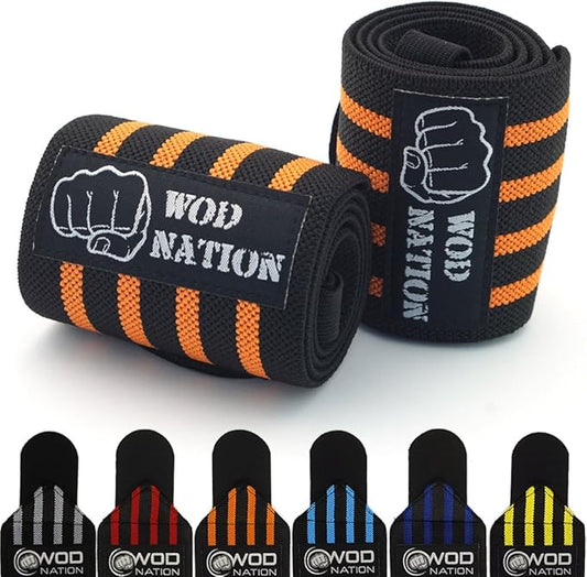 WOD Nation Wrist Wraps for Weightlifting & Strength Training – Professional Gym Straps w/Thumb Loop for Men & Women