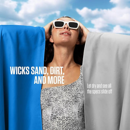 VENTURE 4TH Quick Dry Towel. Microfiber Travel Towel Ideal for Camping, Hiking, Backpacking, Gym. Lightweight & Fast Drying Travel Towels for Body. Compact & Easy to Pack - Blue Extra Large