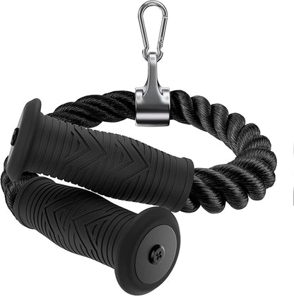 Tricep Rope Compatible with Tonal Machine, Tricep Pull Down Attachment with Ergonomic Comfort Grips, Accessory for Smart Home Gym & Cable Machine, Wrist Support Base, Soft Rub & Heavy Duty
