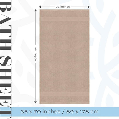 White Classic Luxury Soft Bath Sheet Towels - 650 GSM Cotton Luxury Bath Towels Extra Large 35x70 | Highly Absorbent and Quick Dry | Hotel Collection Extra Large Bath Towels Oversized, Taupe, 2 Pack