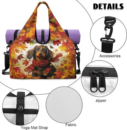 Yoga Mat Bag for Women Men Large Carryall Tote with Adjustable Shoulder Strap for Gym Yoga Travel Pilates Office