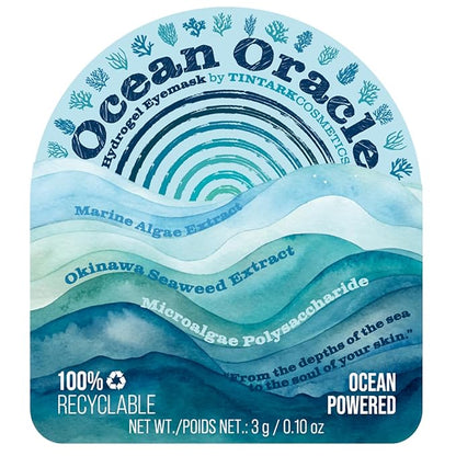 Ocean Oracle Hydrogel Eye Mask, 28 Pairs Under Eye Patches for Hydrating & Anti-Wrinkle Care with Marine Algae Extract, Okinawan Mozuku Seaweed & Microalgae, Refresh & Awaken Tired Eyes