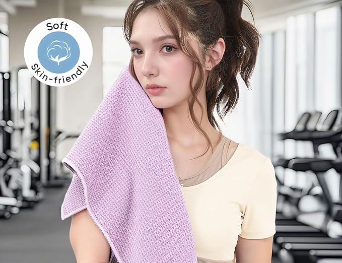 Microfiber Gym Towels 3 Pack, Quick-Drying Yoga Towels for Sport, Workout Equipment, Home and Gym, 16 Inches x 27.5 Inches