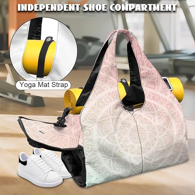 Yoga Mat Bag for Women Men Large Carryall Tote with Adjustable Shoulder Strap for Gym Yoga Travel Pilates Office