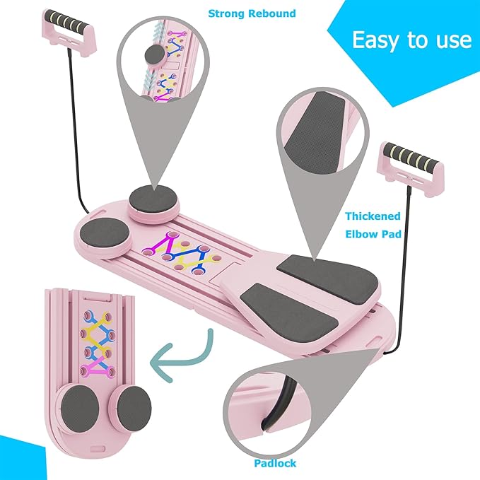 Pilates Board, Multifunctional Pilates Reformer Machine with Ab Trainer, Portable Pilates Reformer for Core & Full Body Workout, Foldable Home Gym Pilates Equipment for Women & Beginners