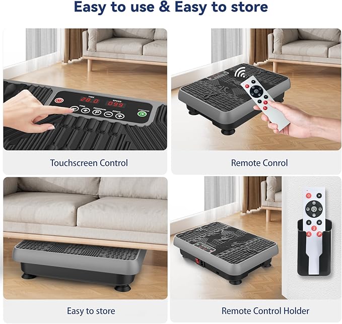 Premium Vibration Plate for Lymphatic Drainage, Weight Loss, Whole Body Workout Power Vibration Plate, Shake Plate,Home Gym Fitness Equipment,Grey