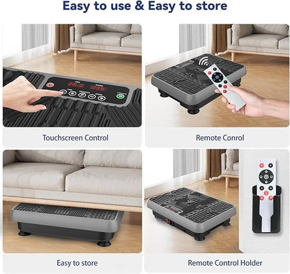 Premium Vibration Plate for Lymphatic Drainage, Weight Loss, Whole Body Workout Power Vibration Plate, Shake Plate,Home Gym Fitness Equipment,Grey