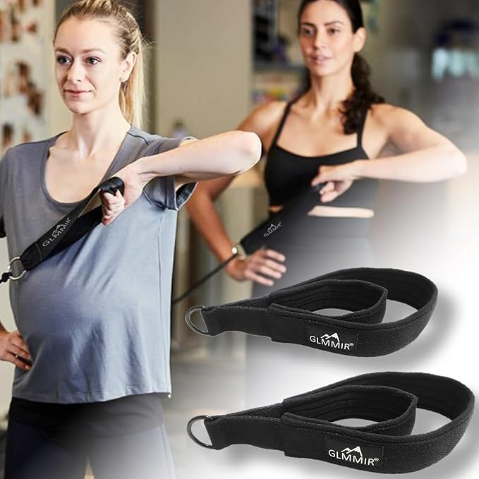 Pilates Double Loop Straps for Pilates Reformer, Fitness Metal D Ring Straps Handle, Pilate Accessories Yoga Wristbands Exercise Straps for Gym Home Workout 2PCS