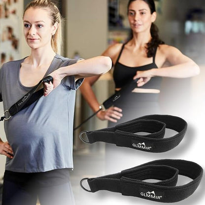 Pilates Double Loop Straps for Pilates Reformer, Fitness Metal D Ring Straps Handle, Pilate Accessories Yoga Wristbands Exercise Straps for Gym Home Workout 2PCS