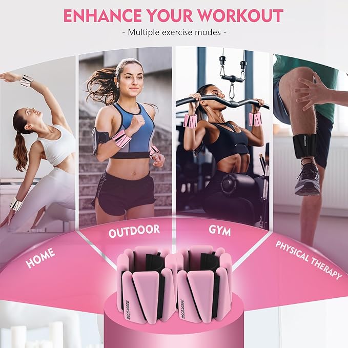 Ankle Weights Set of 2 (1 lb/2 lb/3 lb Each) Adjustable Wrist Weights for Women Men Wearable Arm Leg Weight for Pilates, Running, Walking, Workout, Yoga