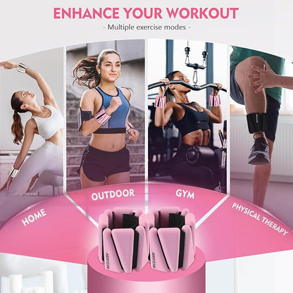 Ankle Weights Set of 2 (1 lb/2 lb/3 lb Each) Adjustable Wrist Weights for Women Men Wearable Arm Leg Weight for Pilates, Running, Walking, Workout, Yoga