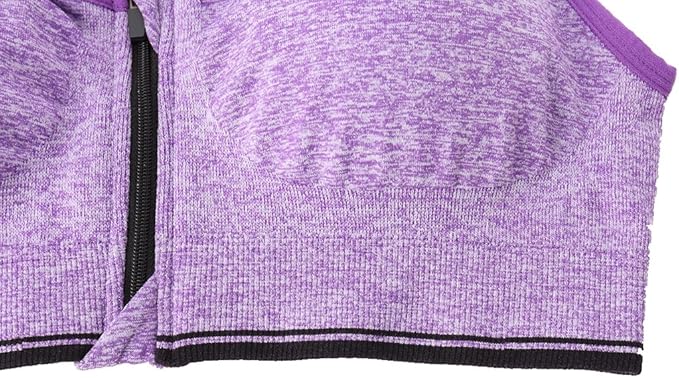 Women's Zipper Front Closure Sports Bra Racerback Yoga Bras