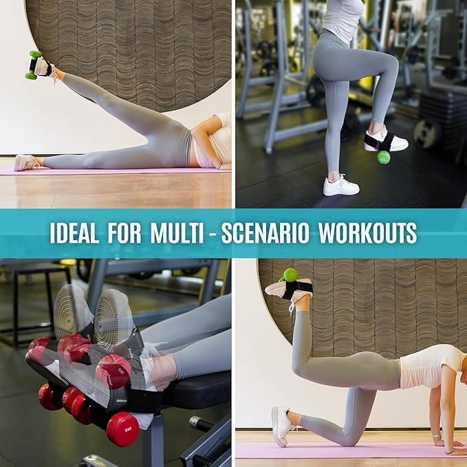 Dumbbell Foot Attachment for Leg Workout, Dumbbell Attachment Straps, Tibialis Trainer, Ankle Straps for Dumbbells, Dumbbell Foot Strap for Weight Lifting,Shin Splint,Hamstring Curls,Leg extensions