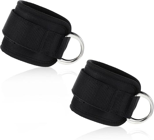 2PCS Ankle Wrist Fitness Resistance Bands Wrist Ankle Straps Comfortable Adjustable Cuffs Padded Straps Work Out Cuff Attachment for Machines Gym Booty Workouts Leg Extension Hip Abductors