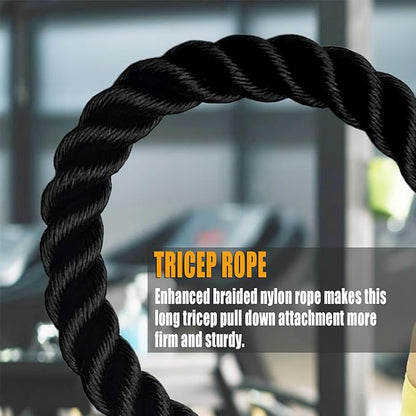 KORIKAHM Long Tricep Rope, Rope Pull Down Attachment 47 55 63Inch Length Long, Tricep Rope Cable Attachment, Tricep Pull Down Rope for Home Gym Pulley System,Cable Machine Attachment