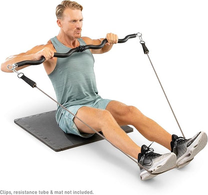 Bionic Body Deluxe Exercise Curl Bar for Lats, Curls and More BBEB-7355 Black 47 inches
