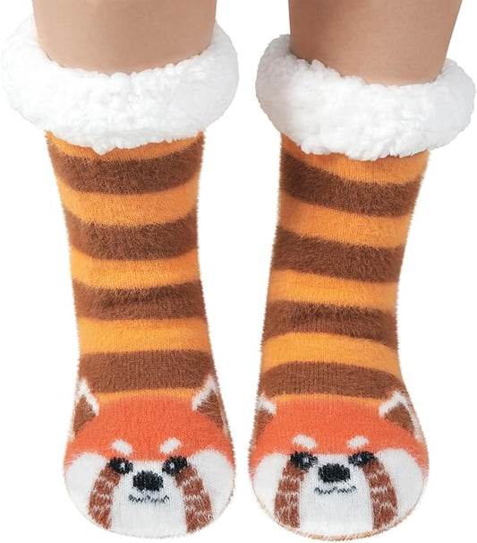 JaosWish Cat Fuzzy Socks Womens Pilates,Postpartum Essentials Non Slip Grip Slippers Hospital Socks for Labor Delivery