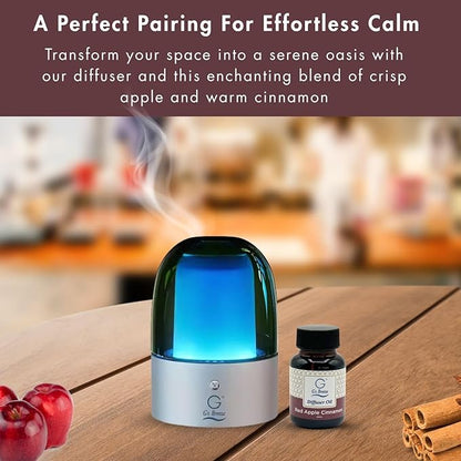 G's Breeze Smart Aroma Diffuser with 60ml Red Apple Cinnamon Refill - Wi-Fi & Bluetooth Control - LED Light & Adjustable Intensity - Long-Lasting Warm Spicy Fruity Scent for Home or Office