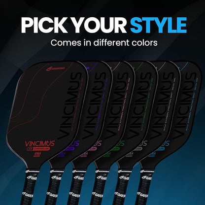 Vincimus Air Controller T600 Pickleball Paddle, T600 Carbon Fiber Pickleball Paddle with Enhance PP Honeycomb 16mm Core, 8.1oz with GatorGrit Face