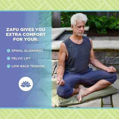 Bean Products Hemp Zafu Meditation Cushion for Sitting on Floor, Hemp Yoga Pillow, Zafu Meditation Pillow, Zen Seiza Kneeling Prayer Pad Support - Made in USA - Oval Shadow Gray