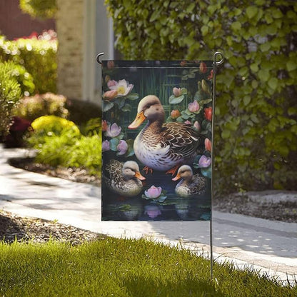 Ducks Family Garden Flag 12x18 In Double Sided Yard Flags Lawn Sign Decor No Flagstand