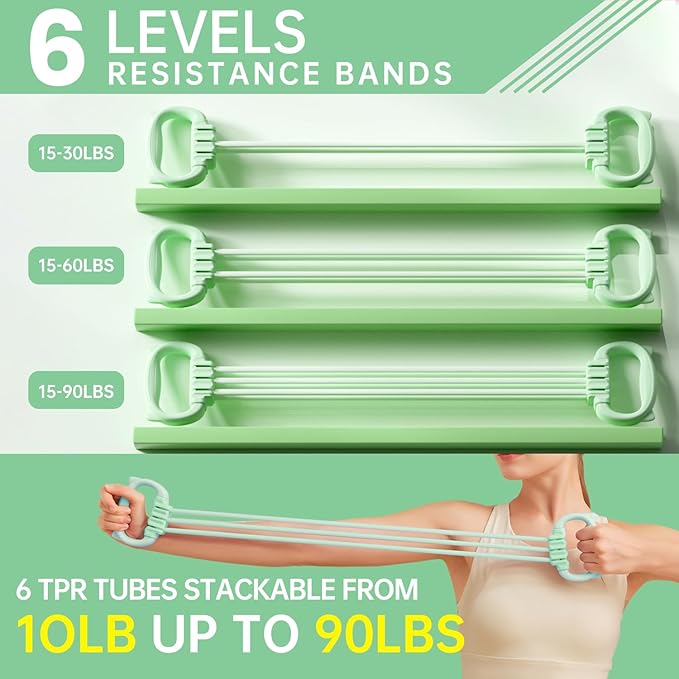 Resistance Bands with Handles, Single Resistance Bands, Exercise Bands with Comfortable Handles, Resistance Training, Physical Therapy, Home Workouts, Fitness, Pilates