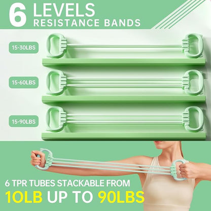 Resistance Bands with Handles, Single Resistance Bands, Exercise Bands with Comfortable Handles, Resistance Training, Physical Therapy, Home Workouts, Fitness, Pilates