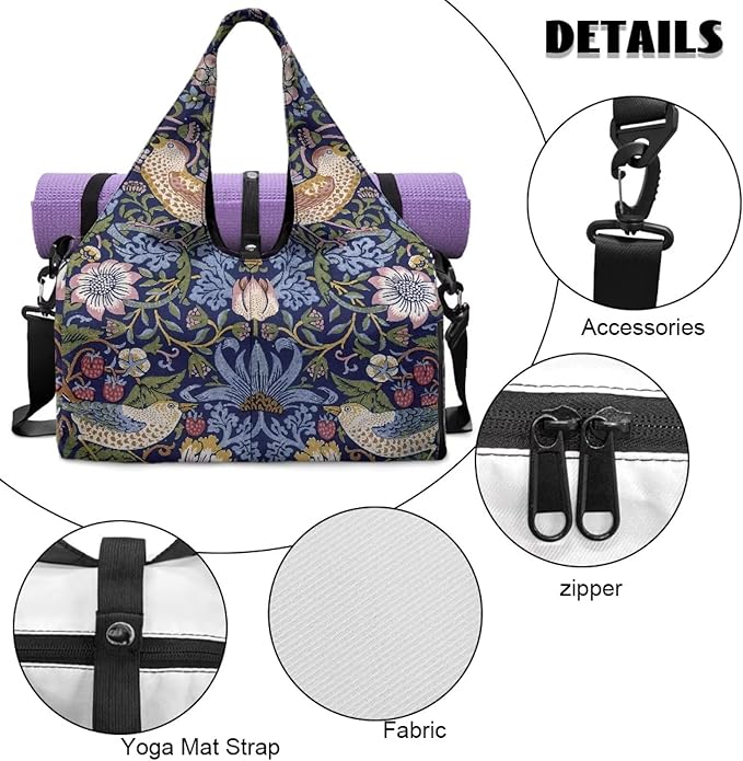 Yoga Mat Bag for Women Men Large Carryall Tote with Adjustable Shoulder Strap for Gym Yoga Travel Pilates Office