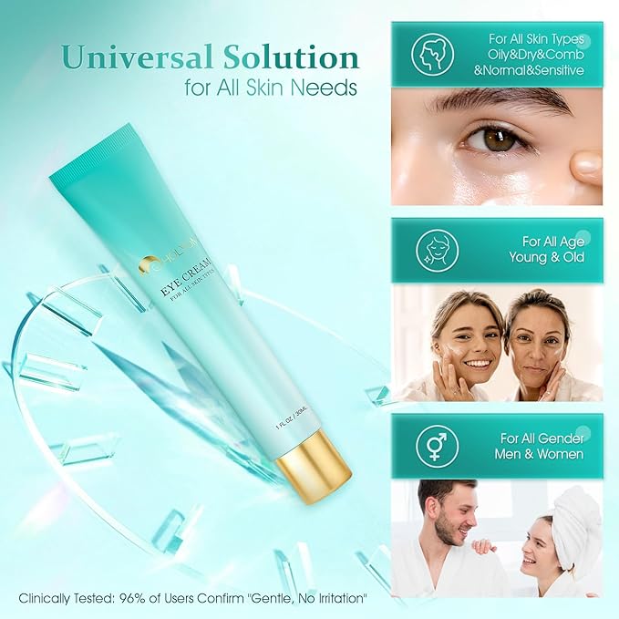 Retinol Eye Cream for Dark Circles & Puffiness - Anti-Aging Treatment with Hyaluronic Acid, Reduces Eye Bags, Wrinkles & Fine Lines | Hydrating Under Eye Care for Women & Men (1 fl oz)