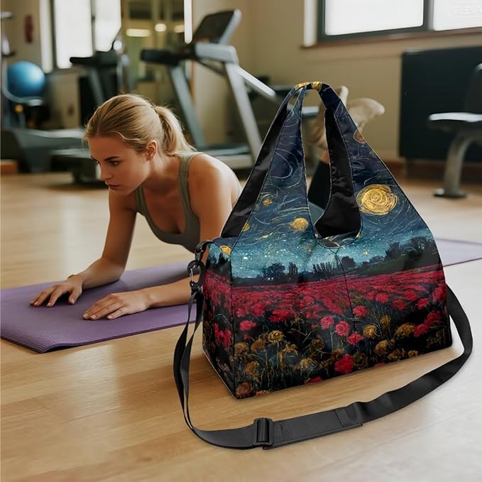 Yoga Mat Bag for Women Men Large Carryall Tote with Adjustable Shoulder Strap for Gym Yoga Travel Pilates Office