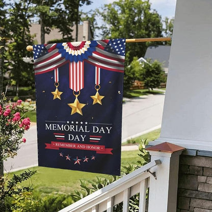 Memorial day 4th of july Flag decorations Decor Flags for Outside 12.5x18 Inch REMEMBER AND HONOR Patriotics Garden Flag Farmhouse Yard Indoor/Outdoor Decoration Banner Decor Gifts
