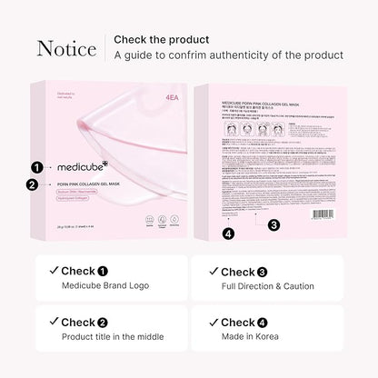 medicube Salmon DNA PDRN pink collagen jelly gel mask | overnight face mask for glass glow skin- elasticity, hydrating, firming and moisturizing | korean skincare, 28g, 4ea