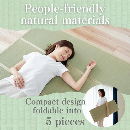 BJDesign Japanese Tatami Mat (Igusa Mattress), Foldable, Rush Grass, Floor Sleeping Japanese Futon Mattress Meditation Yoga Zen (Full XL)