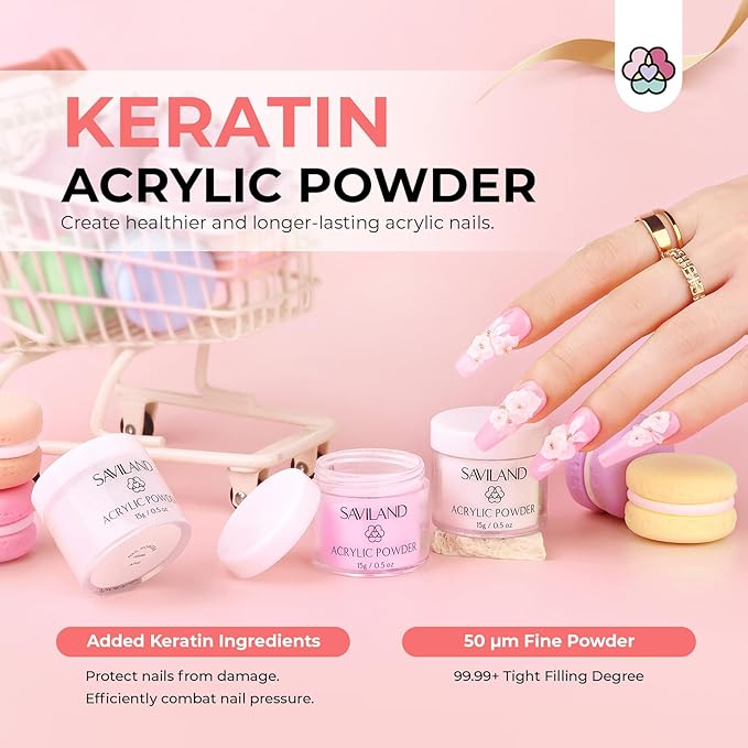 SAVILAND Acrylic Nail Kit with Everything: Professional Nail Kits Acrylic with Everything with Drill Practice Fingers Acrylic Nail Tools for Beginners Professional Home Manicure Christmas Gift Set