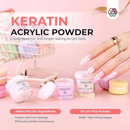 SAVILAND Acrylic Nail Kit with Everything: Professional Nail Kits Acrylic with Everything with Drill Practice Fingers Acrylic Nail Tools for Beginners Professional Home Manicure Christmas Gift Set