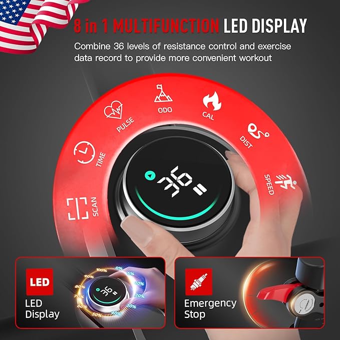 HARISON Semi-Commercial Exercise Bike 400 lbs Capacity, Magnetic Stationary Bikes for Home Gym with Bluetooth & Tablet Holder & Comfortable Seat Cushion