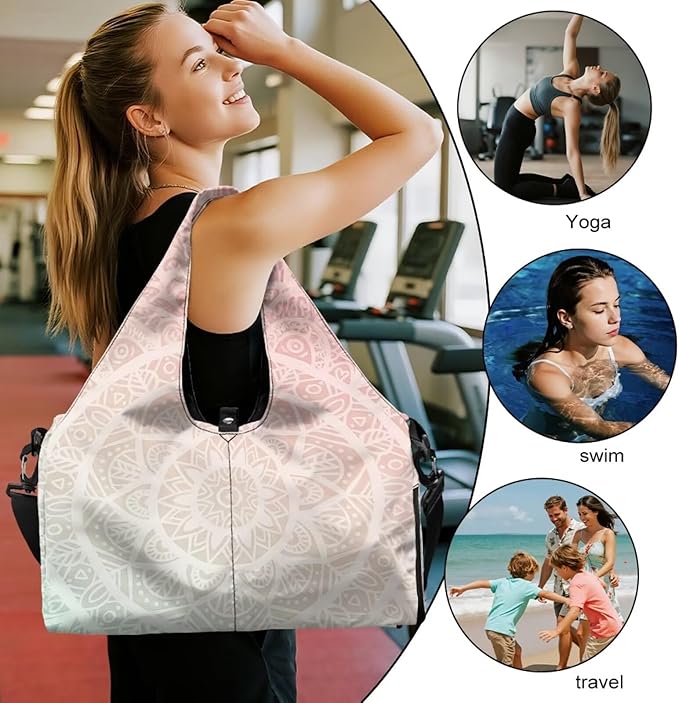 Yoga Mat Bag for Women Men Large Carryall Tote with Adjustable Shoulder Strap for Gym Yoga Travel Pilates Office