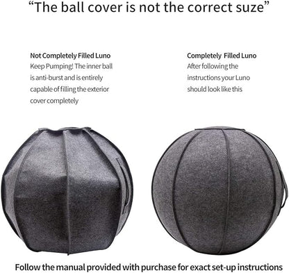 65cm Sitting Ball Chair for Office, Dorm, and Home, Pilates Exercise Yoga Ball with Cover, Lightweight Self-Standing Ergonomic Posture Activating Exercise Ball Solution with Handle and Pump