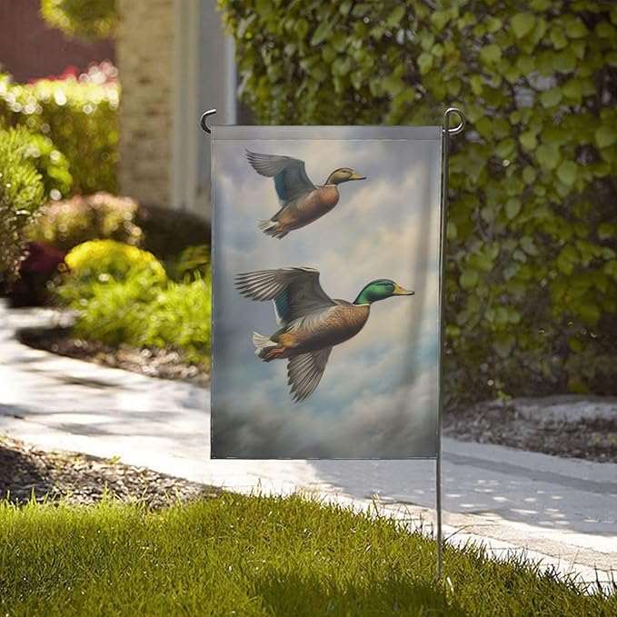 Duck Garden Flag 12x18 In Double Sided Yard Flags Lawn Sign Decor No Flagstand