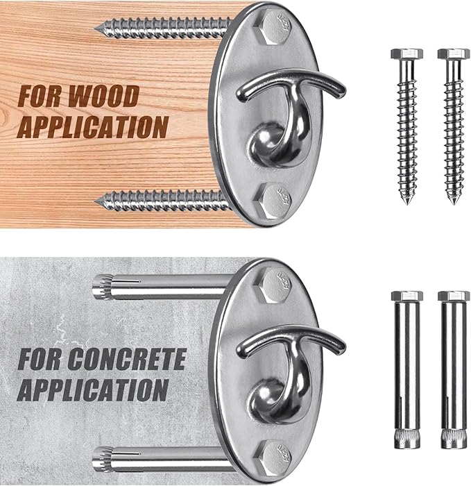 SELEWARE 3 Pack Heavy Duty Stainless Steel Wall Anchors for Resistance Bands – 2000 lbs Load Capacity, Space-Saving Home Gym & Physical Therapy Mounts for Strength Training & Body Weight Straps