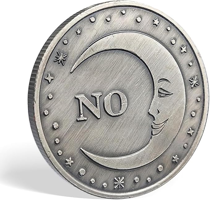 Yes No Challenge Coin Sun and Moon Decision Maker Divination Coin