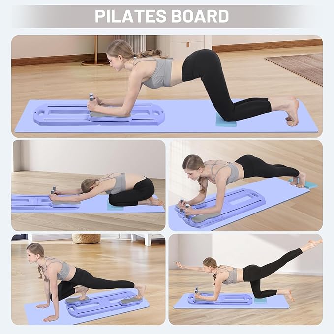 Pilates Board, 2025 Pilates Reformer Set, 5 in 1 Multifunctional Abdominal Board, Portable Ab Core Trainer, Foldable Pilates Reformer Board for Home