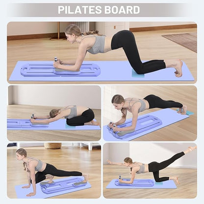 Pilates Board, 2025 Pilates Reformer Set, 5 in 1 Multifunctional Abdominal Board, Portable Ab Core Trainer, Foldable Pilates Reformer Board for Home