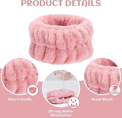 Wrist Towels for Face Washing, Women's Microfiber Spa Wash Face Wrist Towel Band, Absorbent Wrist Sweatband for Girls, Prevent Water from Spilling Down Your Arms 8Pcs